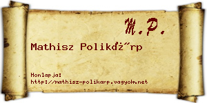 Mathisz Polikárp névjegykártya